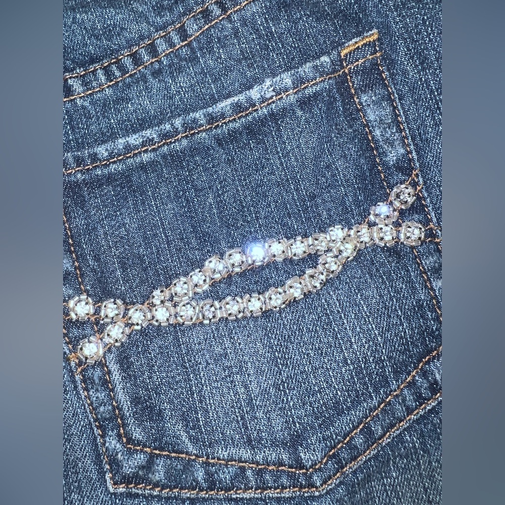 Y2K Abercrombie & Fitch Rhinestone Denim Mini Skirt Size 8 - Picture 8 of 11